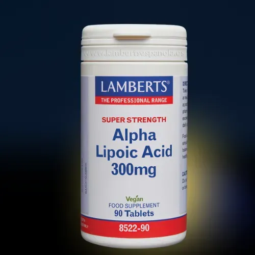 Ácido Alfa Lipoico Ácido Tioctico Lamberts 300 mg Suplemento Ácido Alfa Lipoico 300 mg Lamberts en tabletas