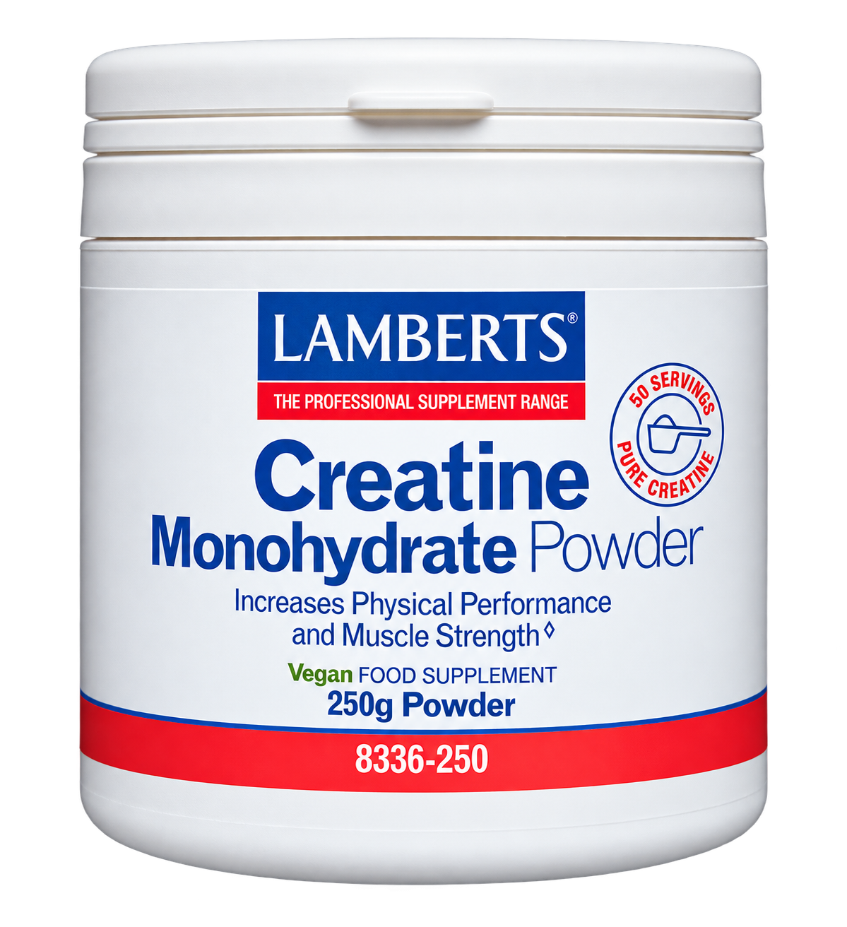 Bote de Monohidrato de Creatina en Polvo Lamberts, 250 g