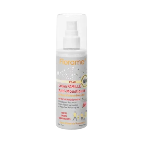 Loción repelente de mosquitos y moscas para la piel