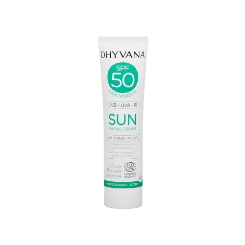 Protector solar facial SPF50 Sun con Ácido Hialurónico