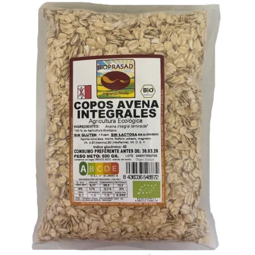 Copos de Avena Gruesos Integrales Bio 500Gr