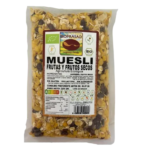 Muesli Avena con Frutas Y Frutos Secos Bio 325Gr