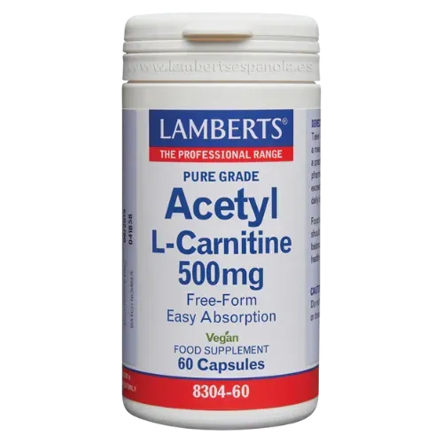 Acetil L-Carnitina 500 mg en forma Libre.