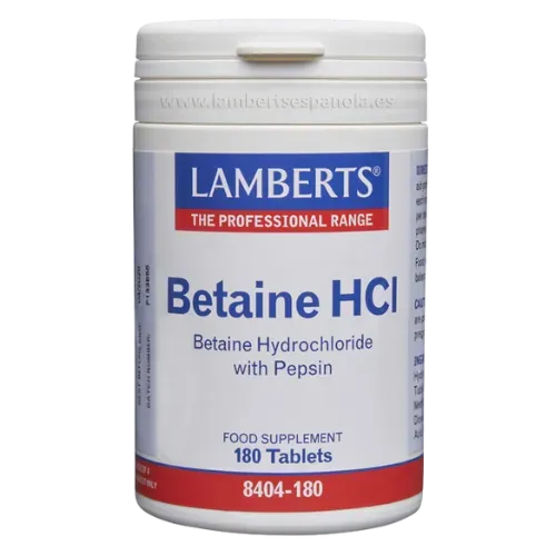Betaína HCI 324 mg y Pepsina 5 mg
