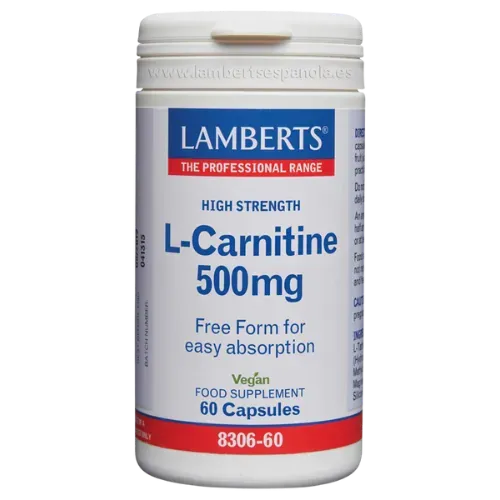 L-Carnitina 500 mg Pura en forma libre.