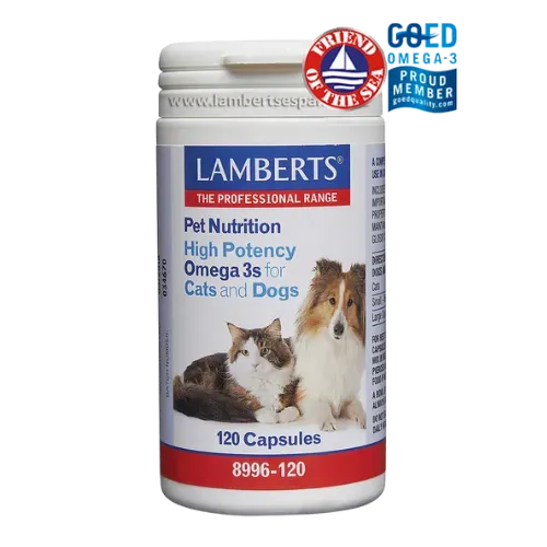 Omega 3 para Gatos y Perros de Lamberts, para bienestar de la piel y pelaje brillante - Pet Nutrition