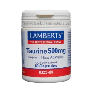Taurina 500 mg. Forma libre. Aminoácido no esencial