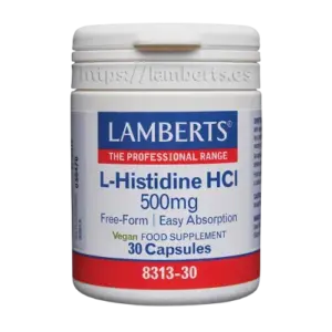 L-Histidina HCI 500 mg. En forma libre.