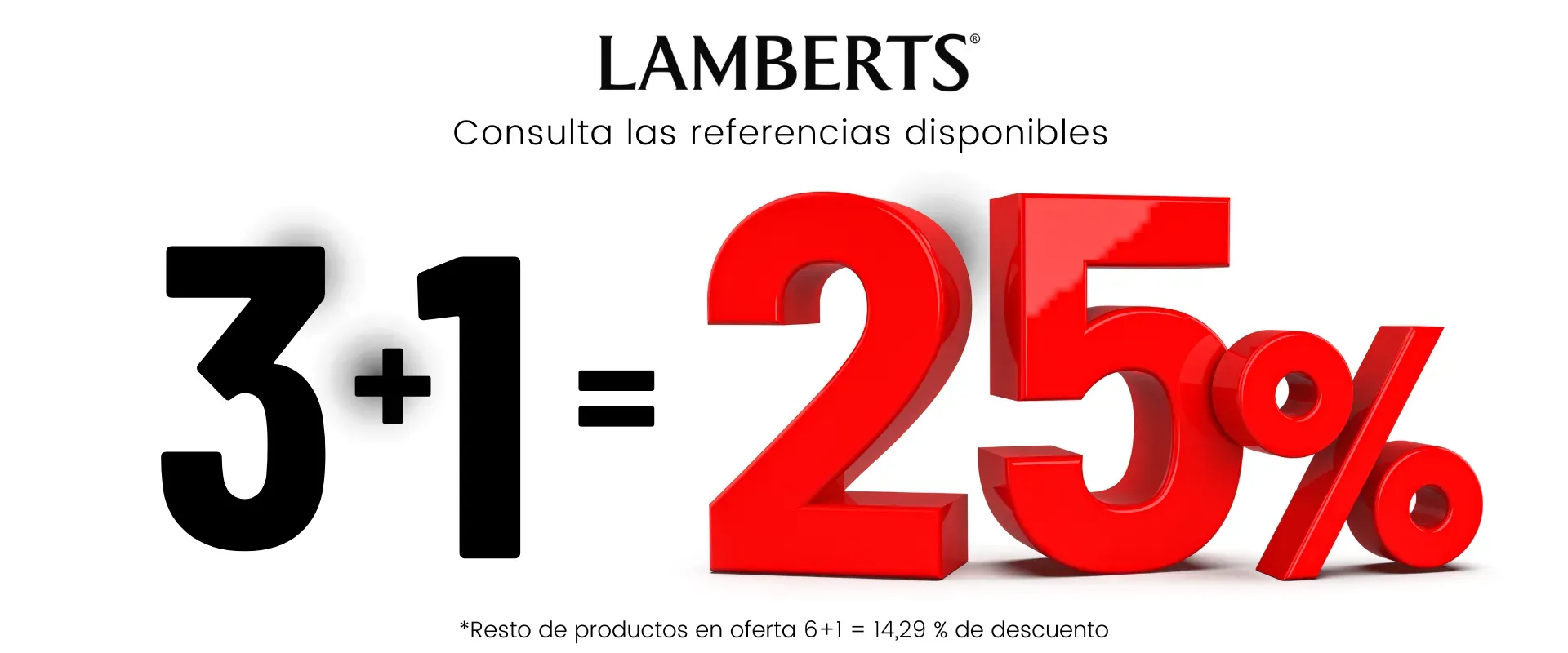 promociones lamberts 3+1. Cn holistica, distribuidor para Canarias