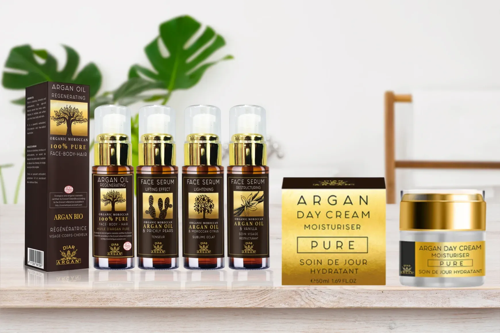 Productos de cosmética con aceite de Argan, de la marca de Diar Argan en CN Holística, distribuidores para toda Canarias