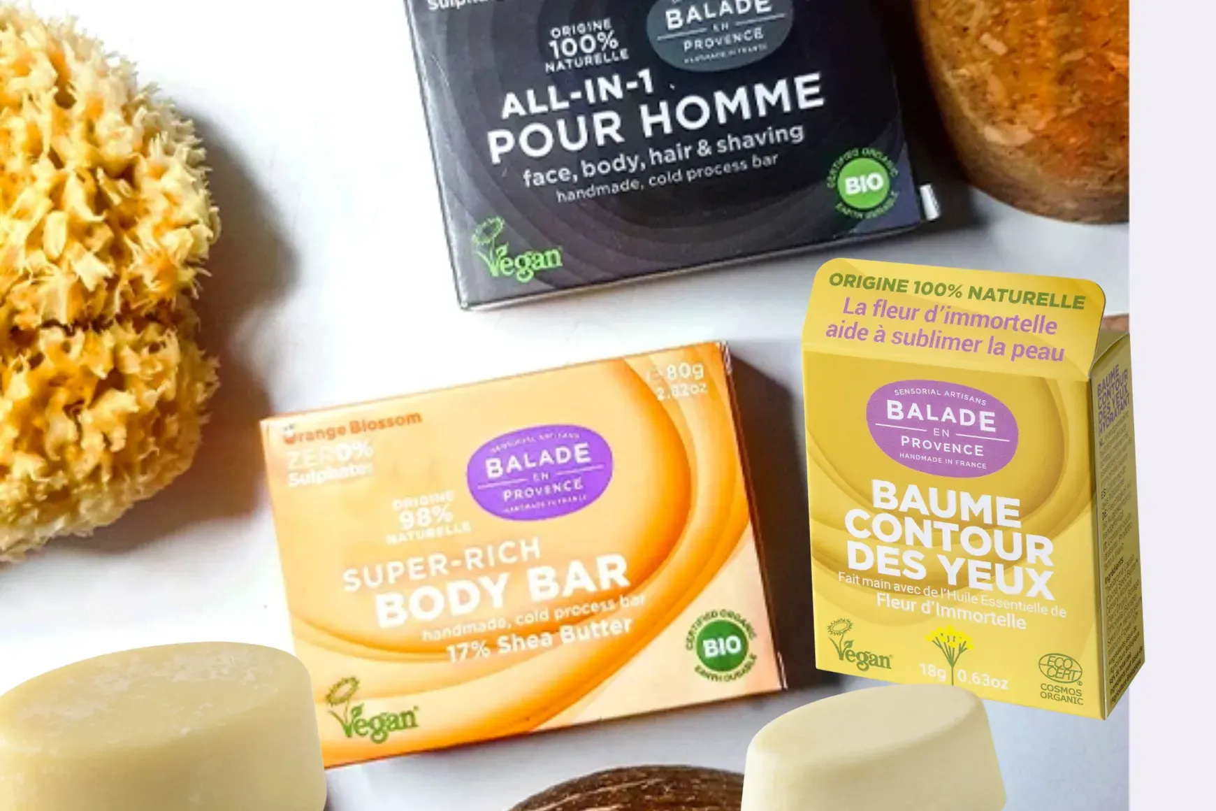 Cosmética sólida de la marca de Balade en CN Holística, distribuidores para toda Canarias