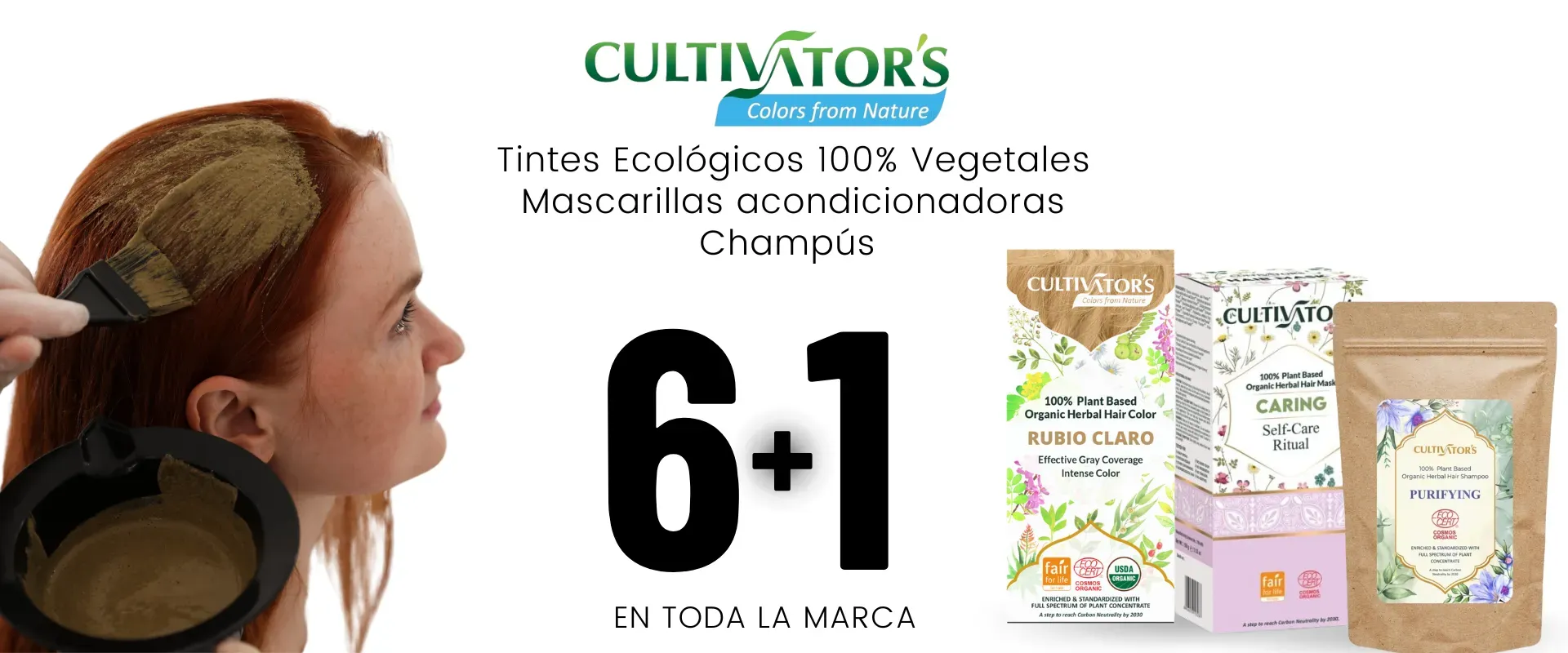 Promoción de tintes cultivators en 6+1, distribuido por CN Holistica en Canarias