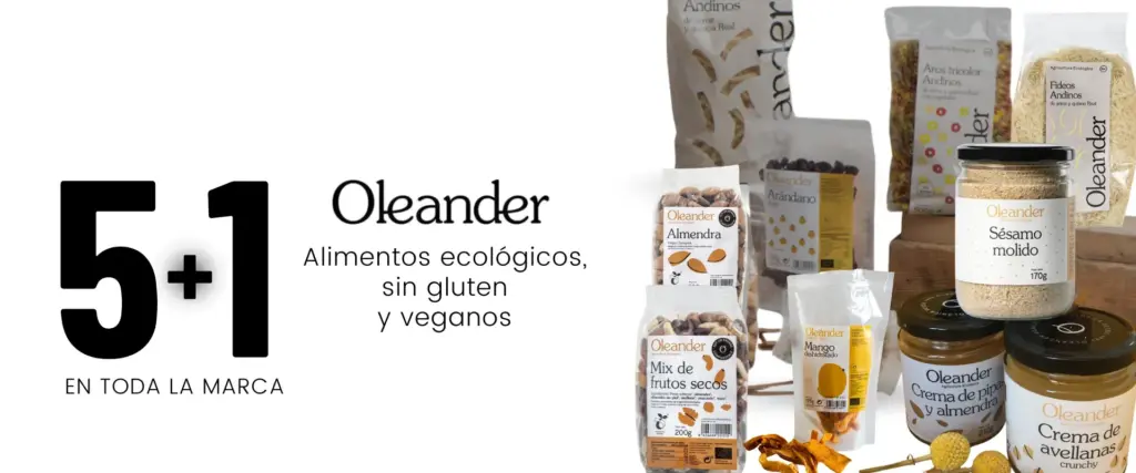 Productos de oleander con oferta del 5+1. Alimentación ecológica, sin gluten