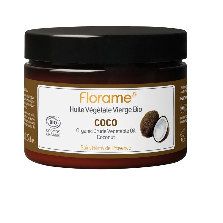 aceite-vegetal-coco-florame-125ml-encuadre Aceite vegetal de coco bio Florame 125 ml, envase de frente
