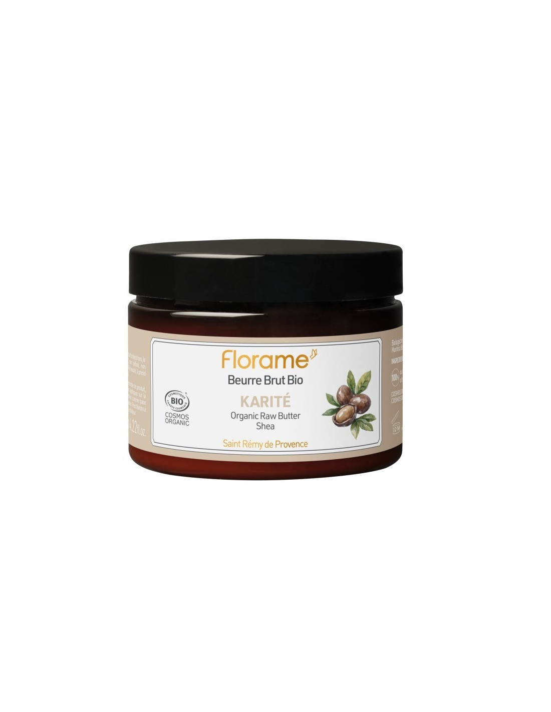 Manteca de karité bruta bio Florame 125 ml, imagen original del envase